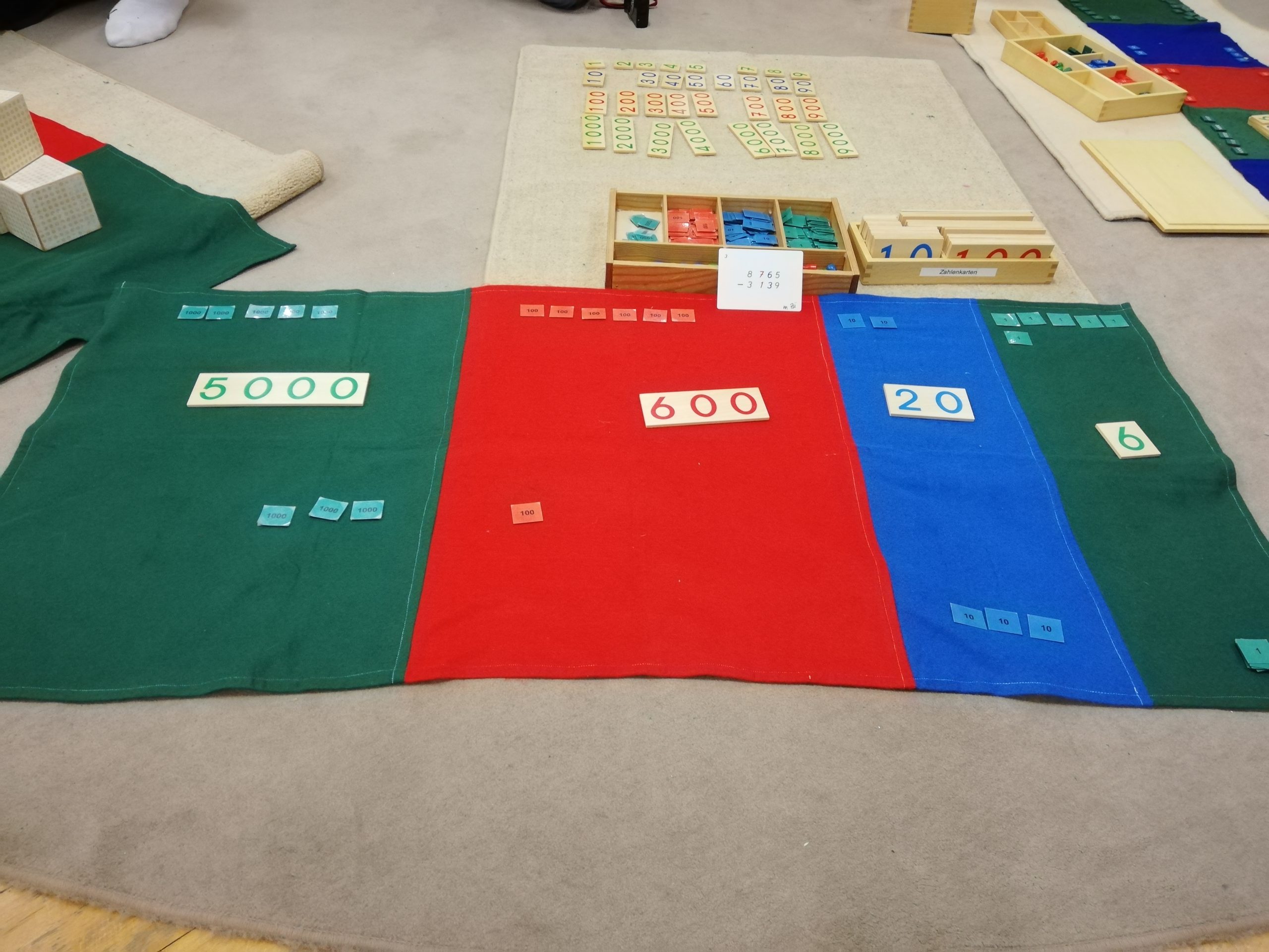 Subtraktion mit dem Markenspiel
